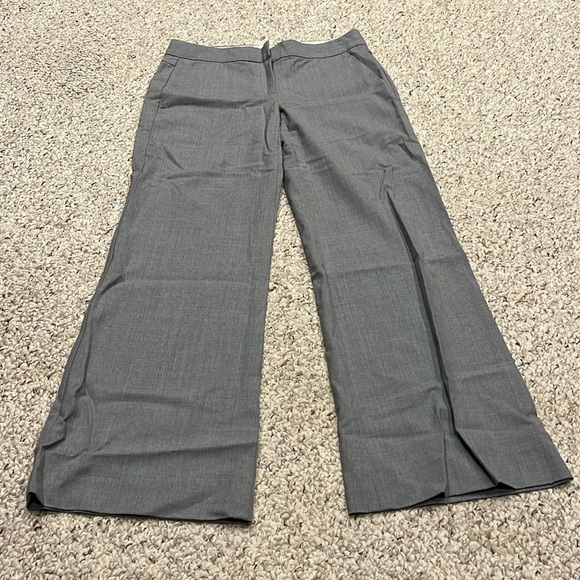 Theory Solada Gray Wool Flare Trouser Dress Pants Sz 2 Business Casual Career - Picture 1 of 7